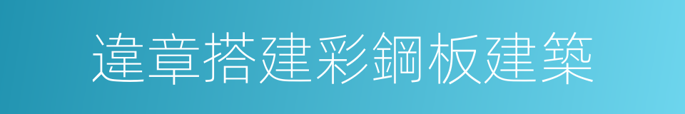 違章搭建彩鋼板建築的同義詞