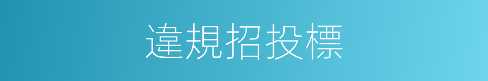 違規招投標的同義詞