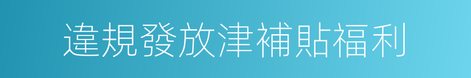 違規發放津補貼福利的同義詞