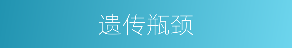 遗传瓶颈的同义词
