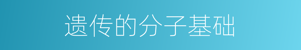 遗传的分子基础的同义词