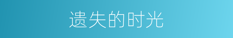 遗失的时光的同义词