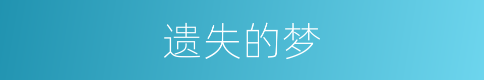 遗失的梦的同义词