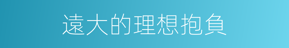 遠大的理想抱負的同義詞