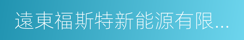 遠東福斯特新能源有限公司的同義詞