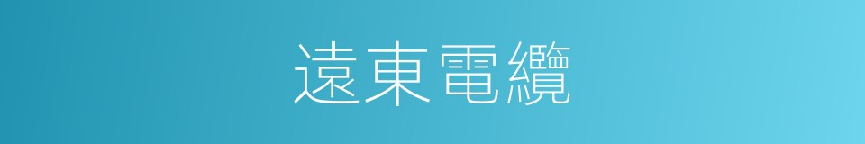 遠東電纜的同義詞