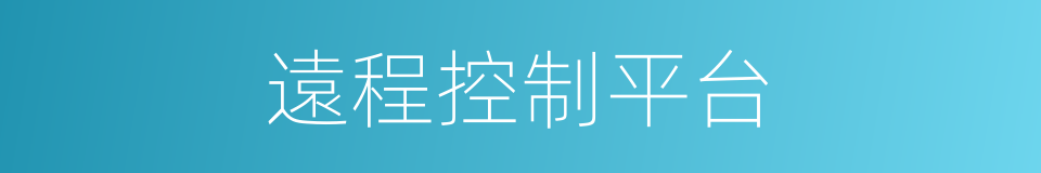 遠程控制平台的同義詞