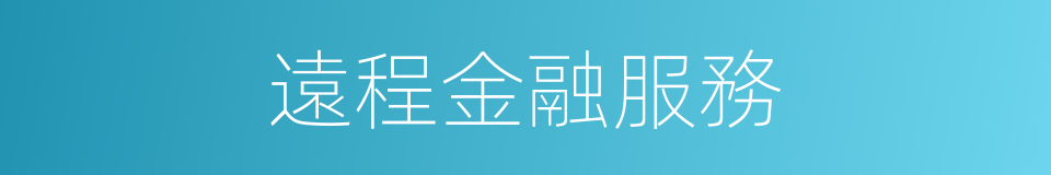 遠程金融服務的同義詞
