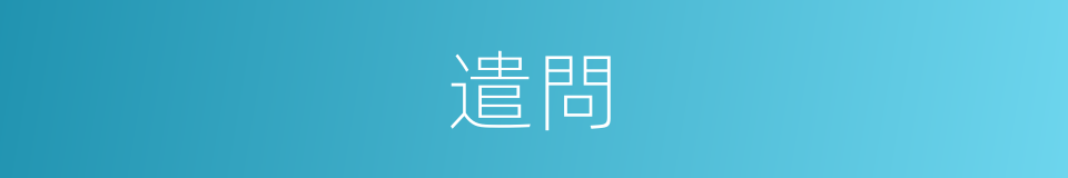 遣問的意思