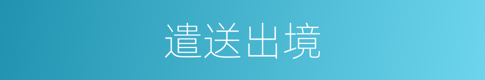遣送出境的同义词