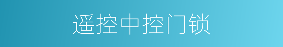 遥控中控门锁的同义词