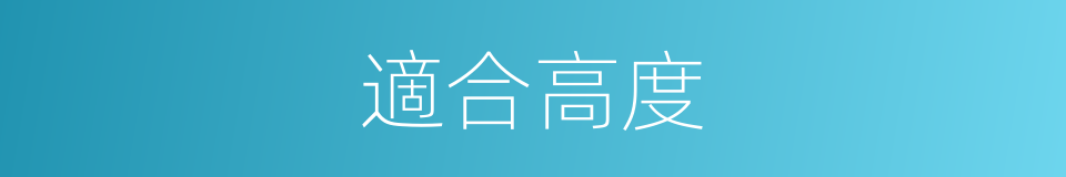 適合高度的同義詞