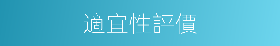 適宜性評價的同義詞