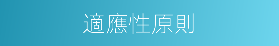 適應性原則的同義詞