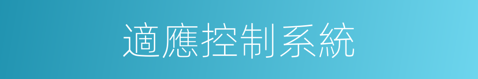 適應控制系統的同義詞