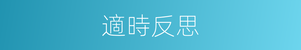 適時反思的同義詞