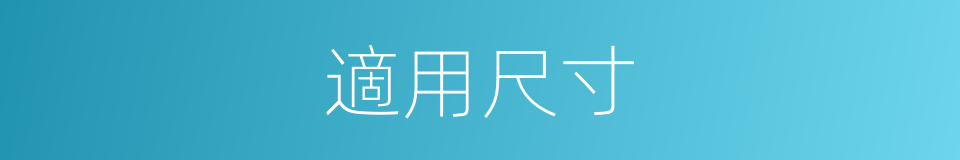 適用尺寸的同義詞