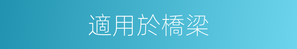 適用於橋梁的同義詞