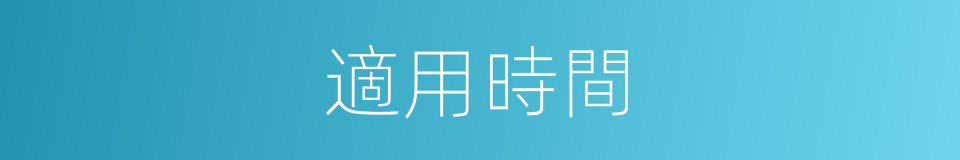適用時間的同義詞