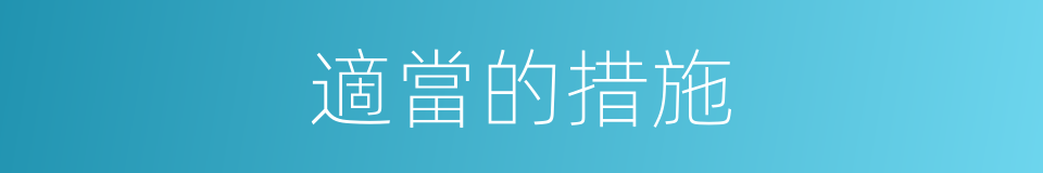 適當的措施的同義詞