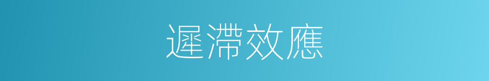 遲滯效應的同義詞