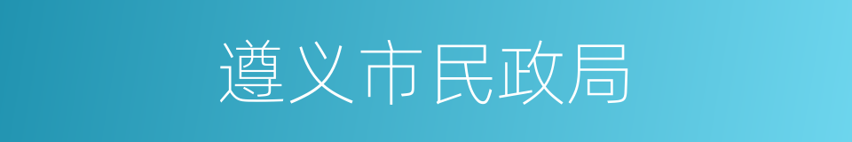 遵义市民政局的同义词