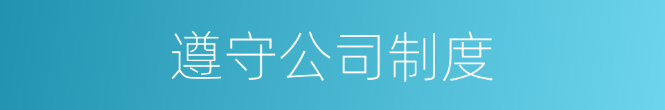 遵守公司制度的同义词