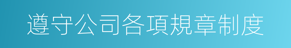 遵守公司各項規章制度的同義詞