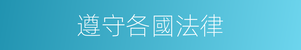 遵守各國法律的同義詞