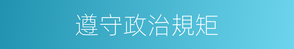 遵守政治規矩的同義詞