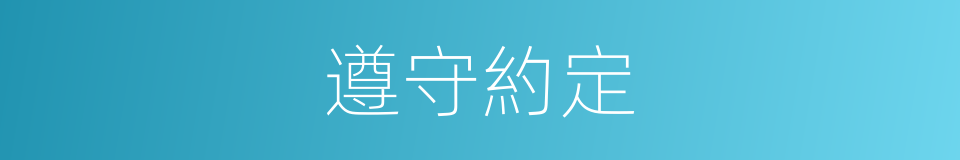 遵守約定的意思