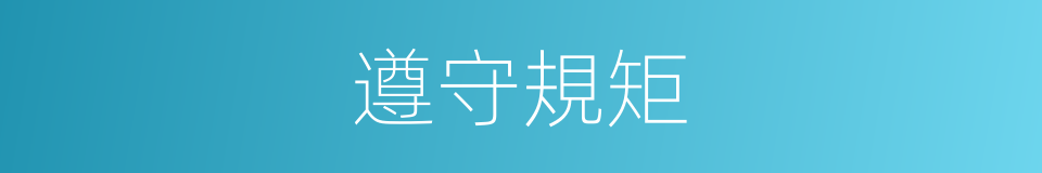 遵守規矩的同義詞