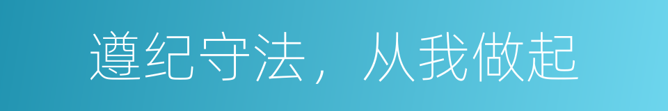 遵纪守法，从我做起的同义词