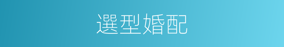 選型婚配的同義詞