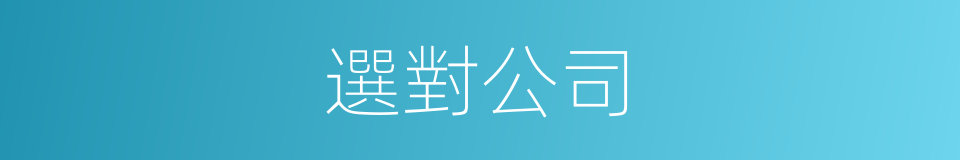 選對公司的同義詞