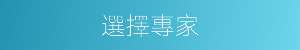 選擇專家的同義詞