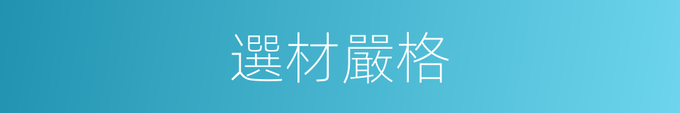 選材嚴格的同義詞
