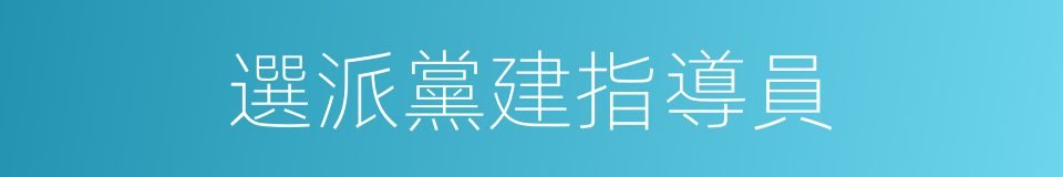 選派黨建指導員的同義詞