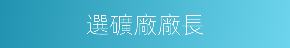 選礦廠廠長的同義詞