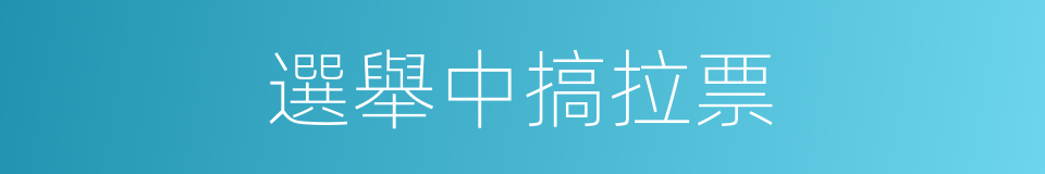 選舉中搞拉票的同義詞