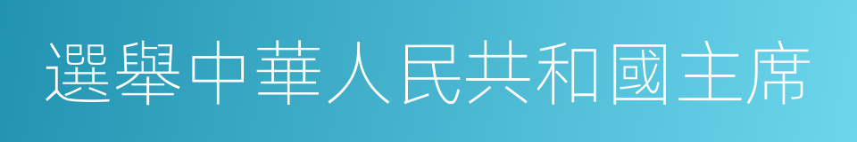 選舉中華人民共和國主席的同義詞