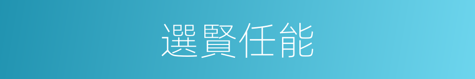 選賢任能的意思
