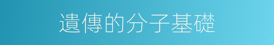 遺傳的分子基礎的同義詞