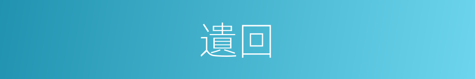 遺回的同義詞