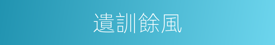 遺訓餘風的意思