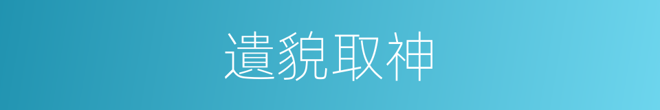 遺貌取神的意思