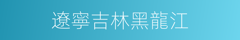 遼寧吉林黑龍江的同義詞
