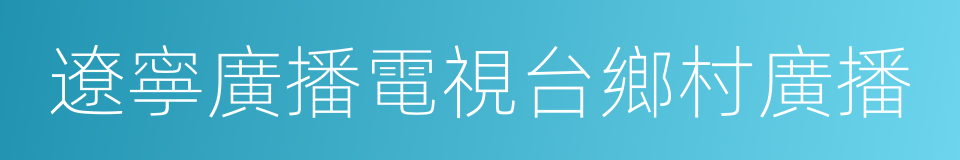 遼寧廣播電視台鄉村廣播的同義詞