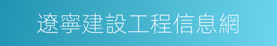 遼寧建設工程信息網的同義詞