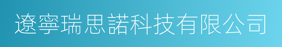 遼寧瑞思諾科技有限公司的同義詞